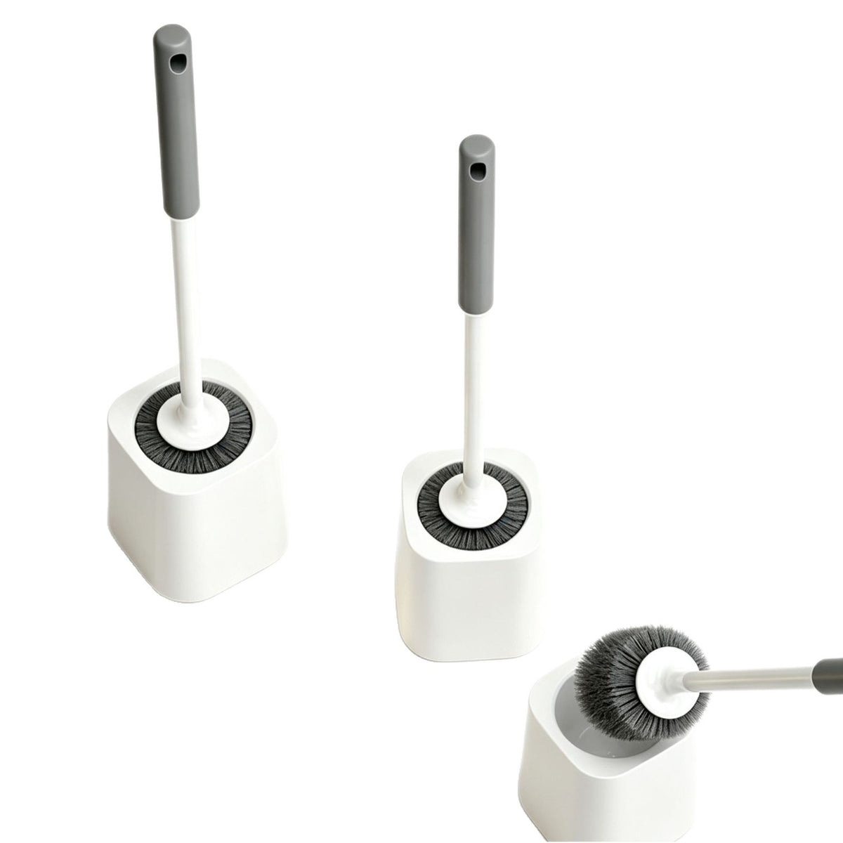 360° Deep-Clean Toilet Brush with Compact Holder