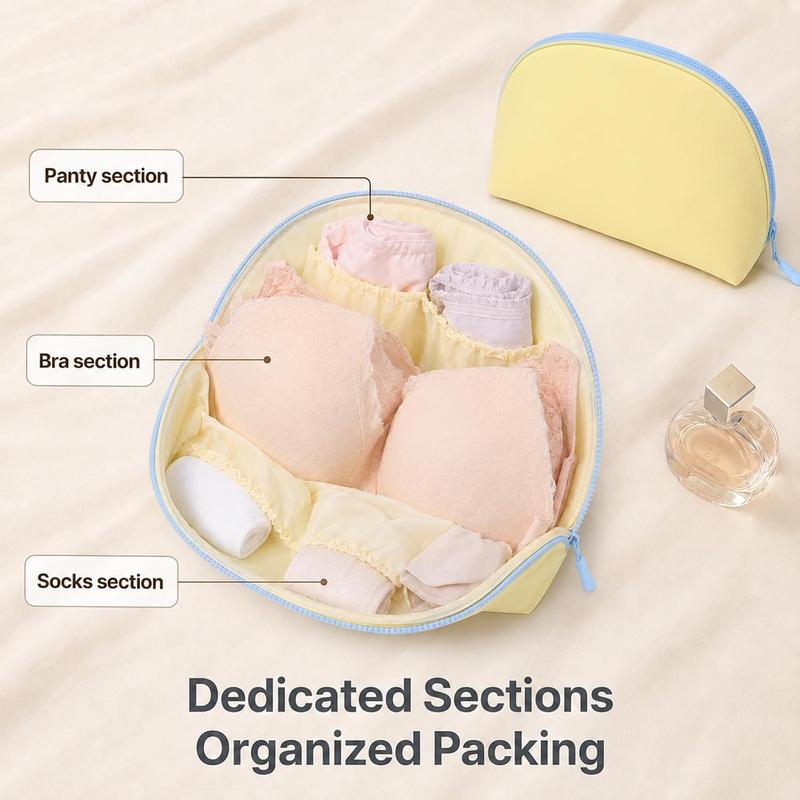 ✨ Waterproof Shell Storage Pouch – 3-in-1 Travel Organizer for Bra, Panties & Socks, Multi-Compartment & Portable for Trips