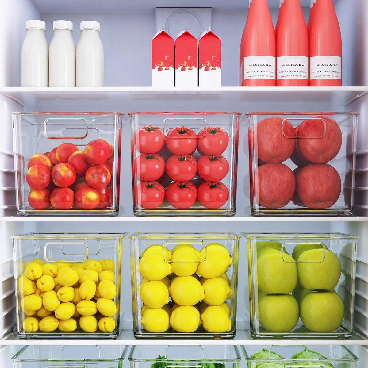 Clear Open-Front Refrigerator & Pantry Organizer Bin