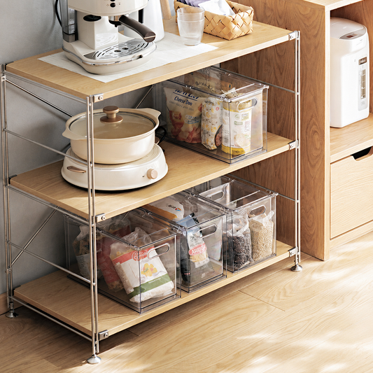 Clear Stackable Refrigerator Storage Drawer Organizer with Li