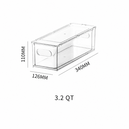 Clear Stackable Refrigerator Storage Drawer Organizer with Li