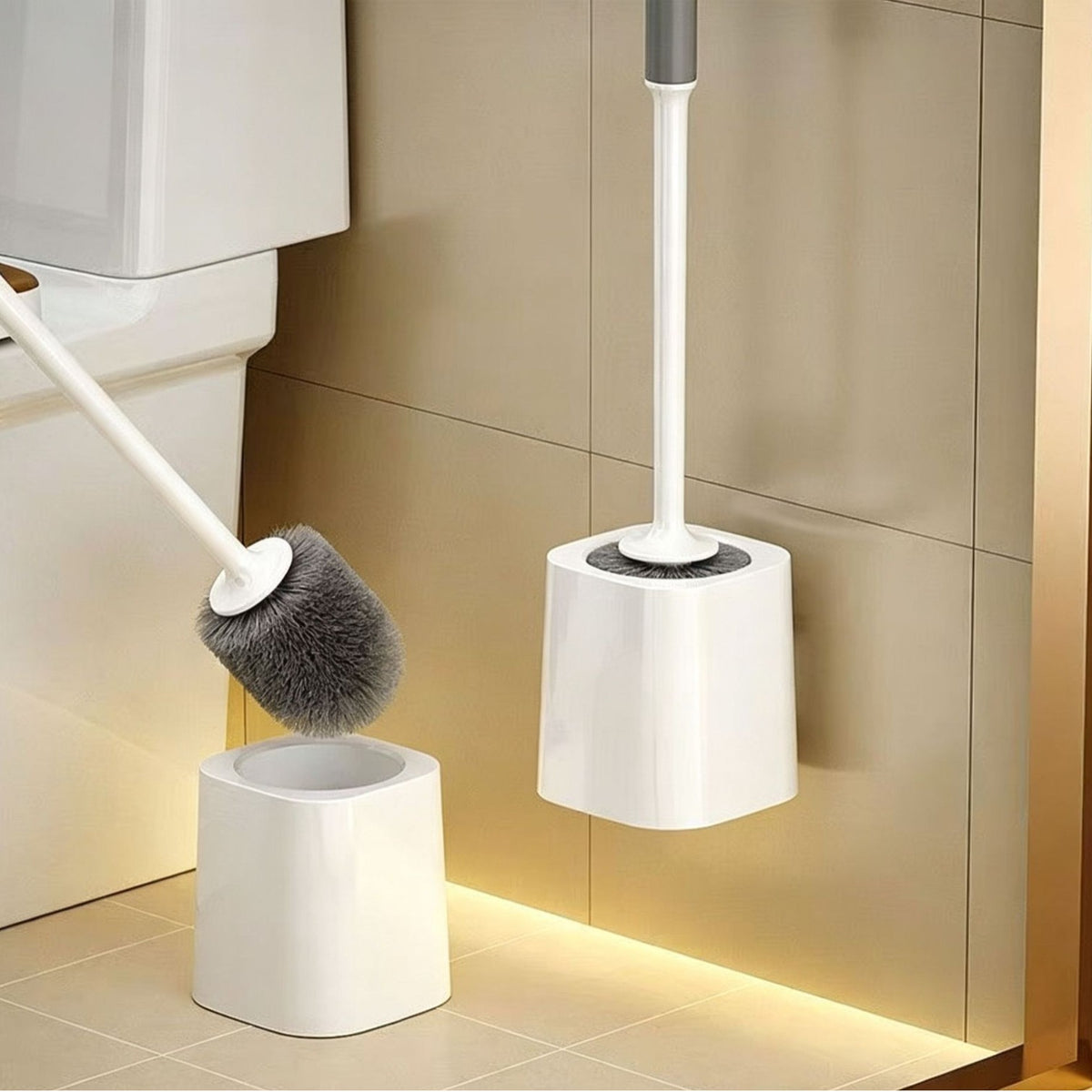 360° Deep-Clean Toilet Brush with Compact Holder