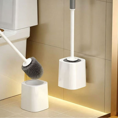 360° Deep-Clean Toilet Brush with Compact Holder