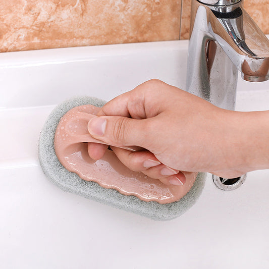 Handheld Scouring Pad Scrub Brush for Kitchen & Bathroom