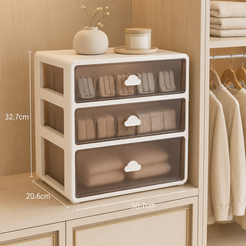2-Tier Closet Drawer Organizer for Underwear, Socks & Clothing