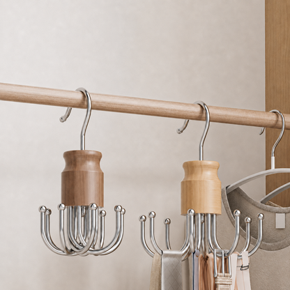 Space-Saving Multi-Hook Closet Organizer for Belts, Ties &amp; Scarves