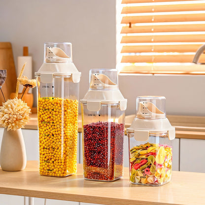 Airtight Grain Storage Container with Measuring Cup