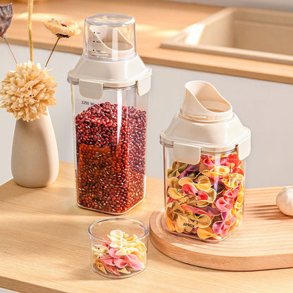 Airtight Grain Storage Container with Measuring Cup