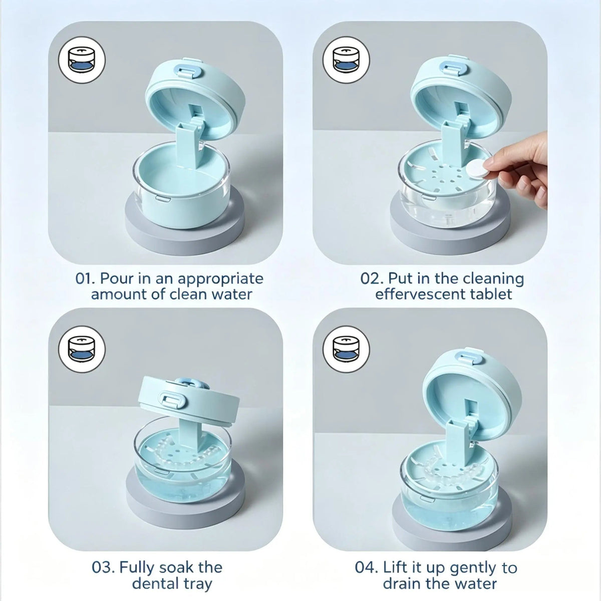 🦷 Retainer Cleaner Case with Mirror & Tray – Keep Aligners Clean & Dry