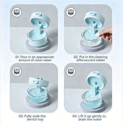 🦷 Retainer Cleaner Case with Mirror & Tray – Keep Aligners Clean & Dry